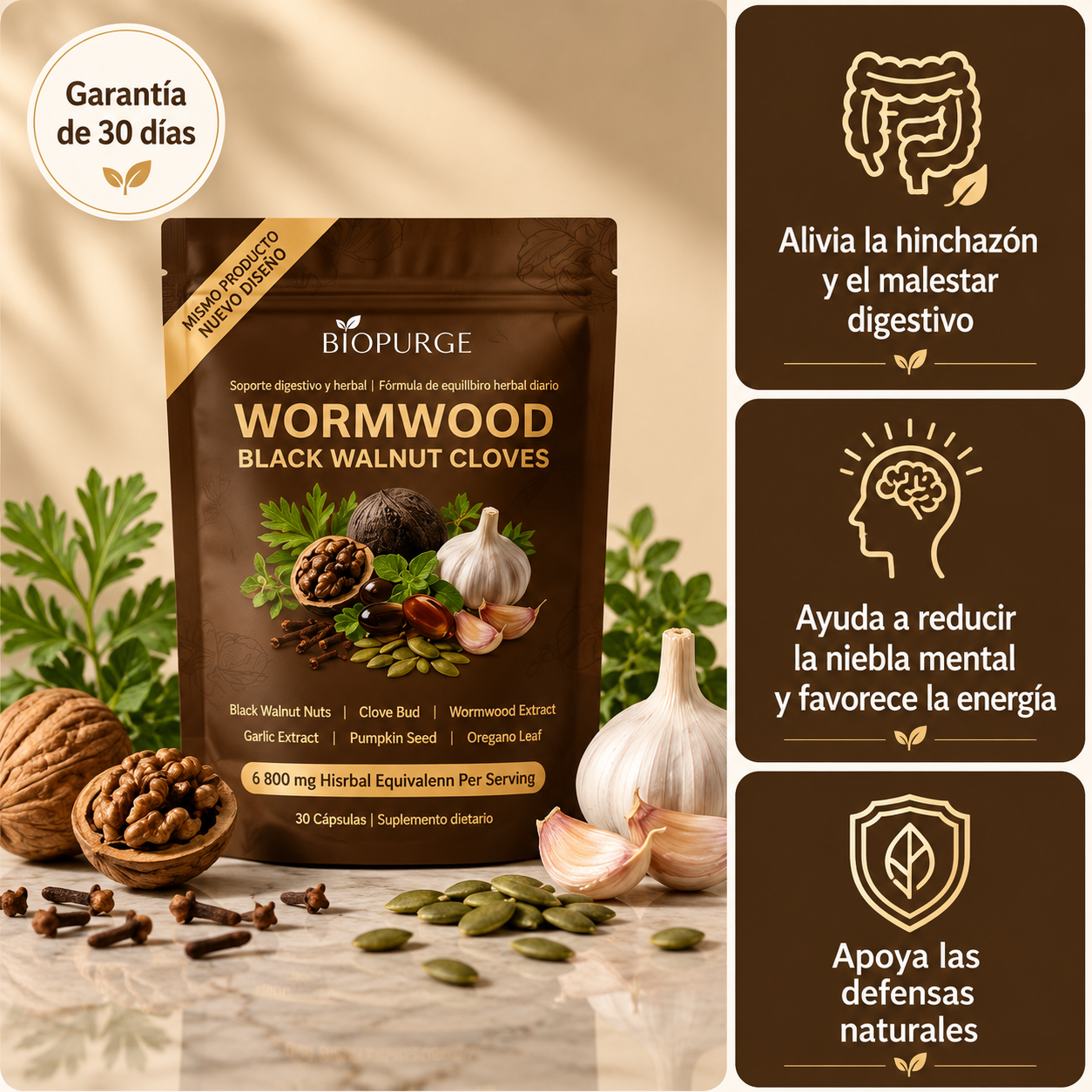 Ajenjo de Espectro Completo — La fórmula natural con 18 botánicos para tu equilibrio intestinal.